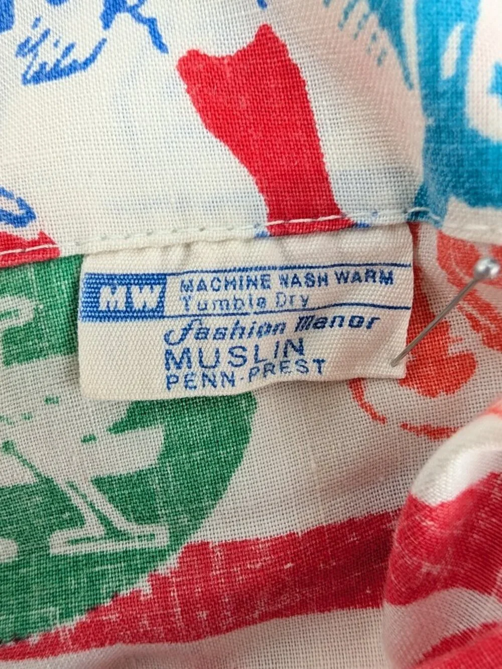 Vintage Fashion Manor NFL Teams Twin Flat Bed Sheet Muslin Penn Prest JCPenny